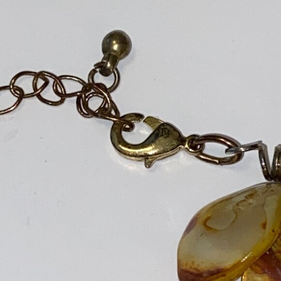 Vintage Necklace 3 Strands Deep Golden Dyed Abalone Shells Lobster Clasp - Picture 5 of 5